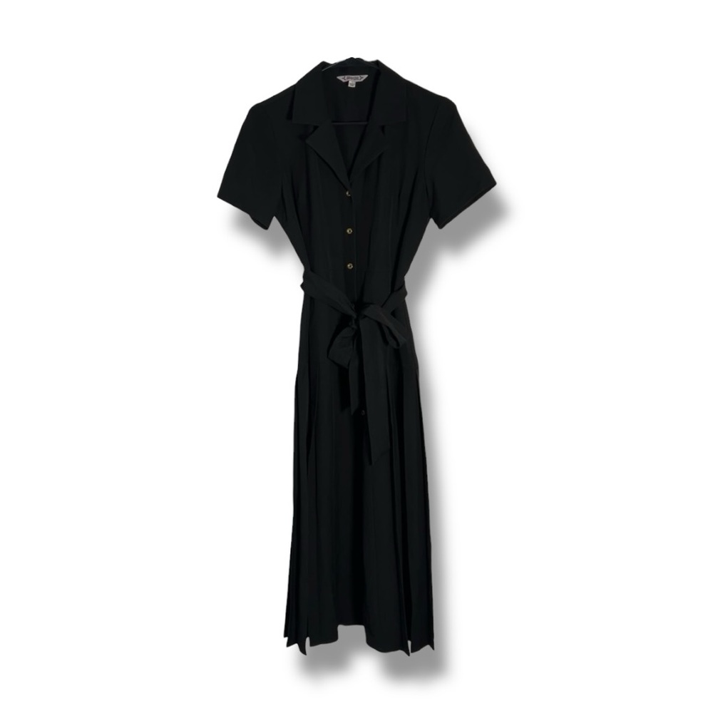 NWT NANETTE Nanette Lepore Black Belted Midi Shirtdress Size 4 - “Biddy”
